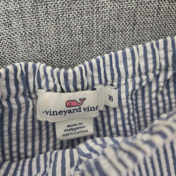 Vineyard Vine Indigo Top Blouse Blue Off Shoulder Striped Stretchy Size 16 - Picture 4 of 9